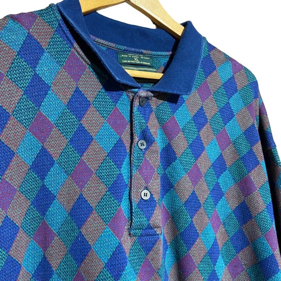 Vintage 90s Croft‎ & Barrow Classic Collection Diamond 100% Cotton Size XL - Picture 5 of 7